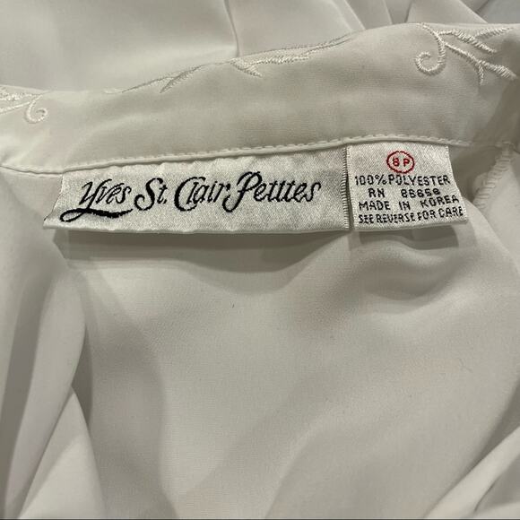 Vintage 90s Yves St. Claire Lace Cropped Blouse - Small - Picture 9 of 11